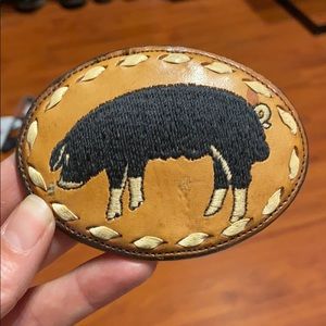 Vintage leather belt buckle